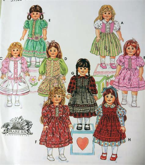 wardrobe 18 inch doll clothes simplicity 9856 pattern uncut