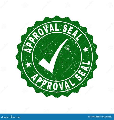 Approval Seal Grunge Stamp With Tick Stock Vector Illustration Of