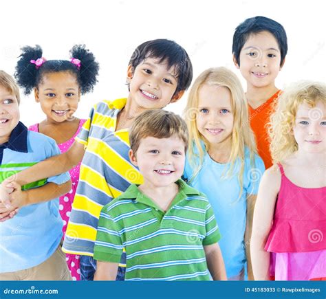 Diverse Group Of Children Smiling Stock Image Image Of Ethnicity