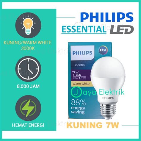 Jual Lampu Philips LED Essential W Kuning Warm White K Watt W Watt Original Grosir