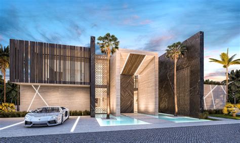 Architectural Exterior Design For A Luxury Huge Villa In Dubai Awesome
