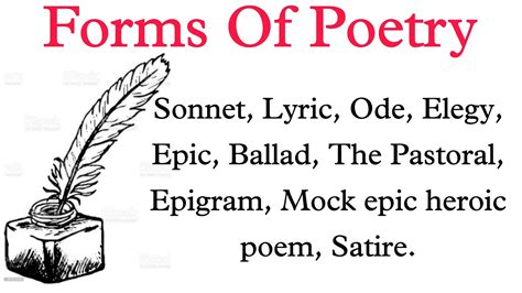 Forms Of Poetry In English Literature Part Of Poetry Types Of Poetry