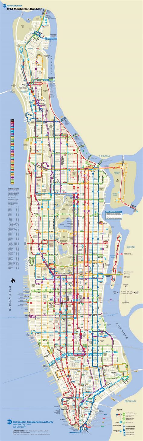 Mta Bus Map Mta Bus Map Manhattan New York Usa