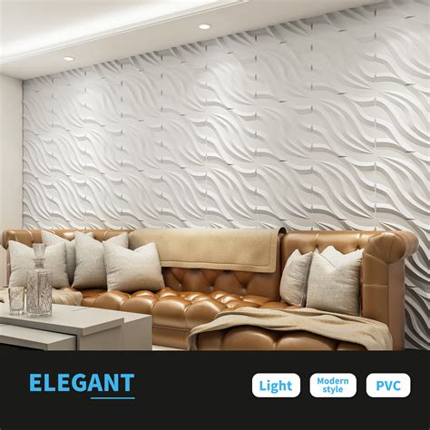 Art3d Pvc 3d Wall Tile Flowing Wave In White Paintable 3d Panel 19