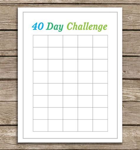 40 Day Challenge Chart Use It For Anything Running Eating Well