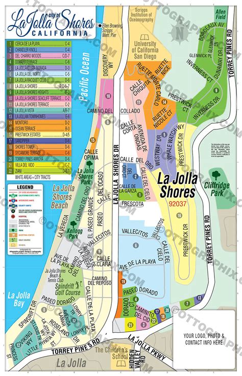 La Jolla Shores Map San Diego County Ca Otto Maps