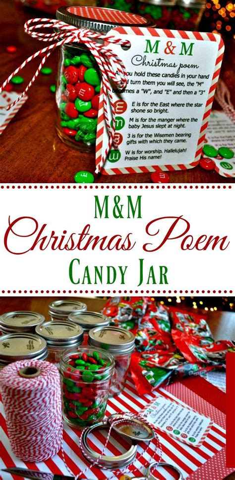 But first, a yummy recipe to go with it! M&M Christmas Poem Candy Jar Tutorial - Simple Sojourns ...
