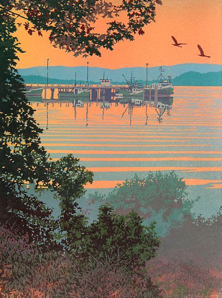 Back Bay By William Hays Linocut Print Artful Home
