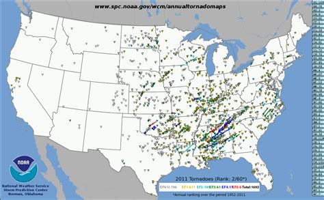 Spc Annual Tornado Maps 1952 2011