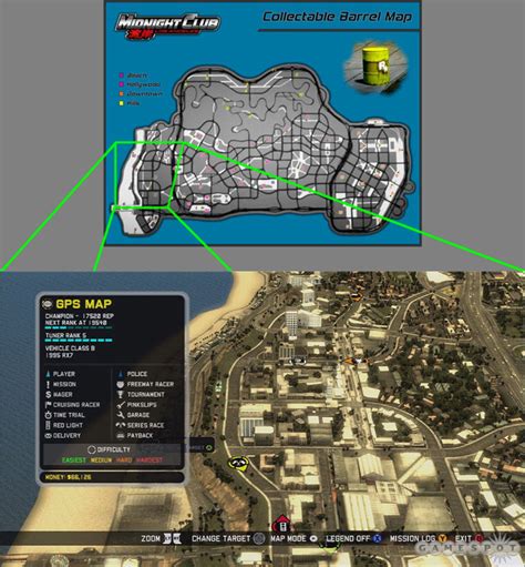 Midnight Club Los Angeles Map Table Rock Lake Map