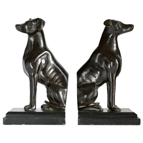 Bronze Dog Bookends At 1stdibs