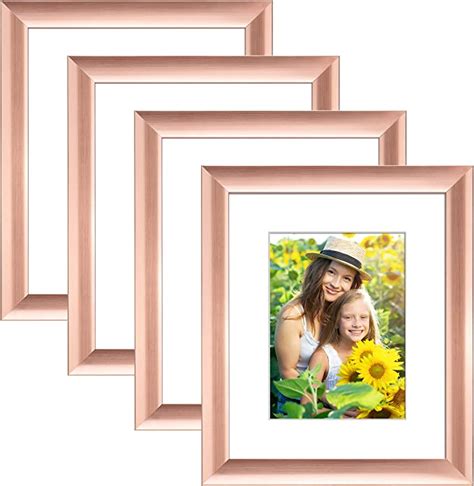 Ksroecud 8x10 Rose Gold Picture Frame Set Of 4modern Wall