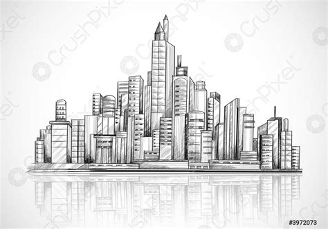 Dibujo A Mano Skyline Ciudad Bosquejo Fondo Vector De Stock Crushpixel