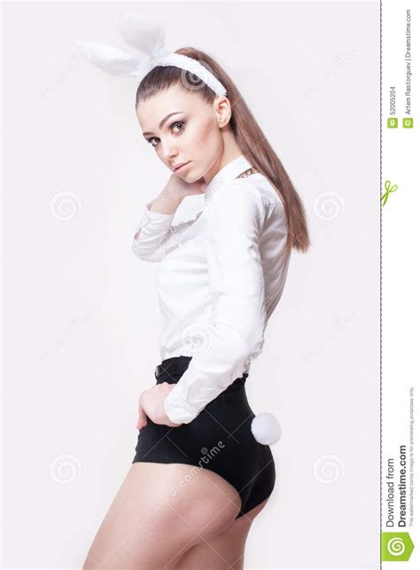 The bunny ears look great! Model in bunny costume stock photo. Image of easter ...