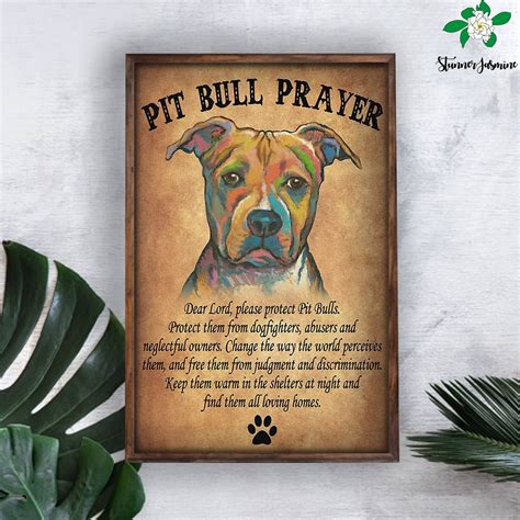 Pitbull Poster Dog Lover Pit Bull Prayer Dead Lord Please Etsy
