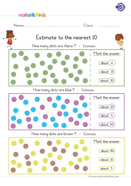 Estimate The Difference Worksheet