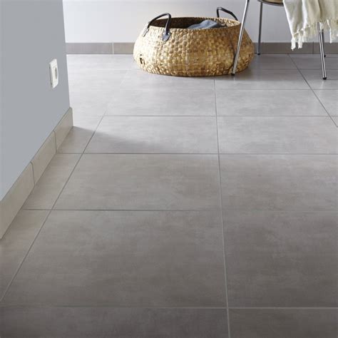 Carrelage effet beton leroy merlin. Carrelage sol et mur taupe effet béton Kiosque l.45 x L.45 ...