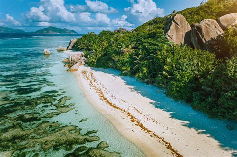 Seychelles La Digue Aerial View Of Nature Stock Photos Creative