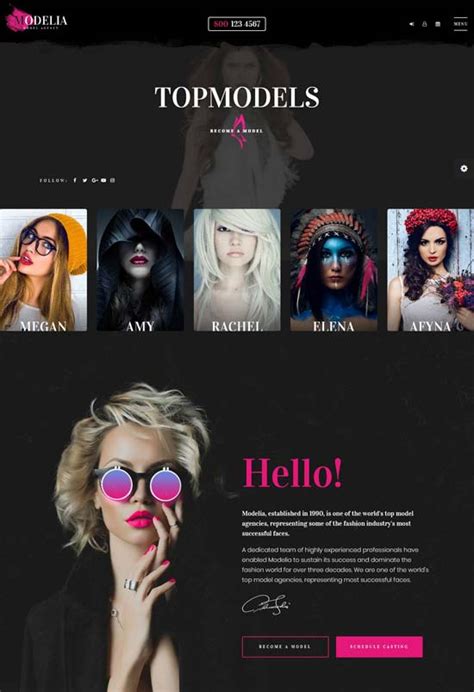 Best Model Agency Website Templates Freshdesignweb