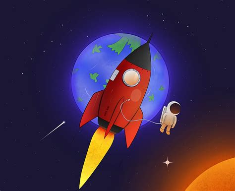 Rocket In Space Wallpaper Hd