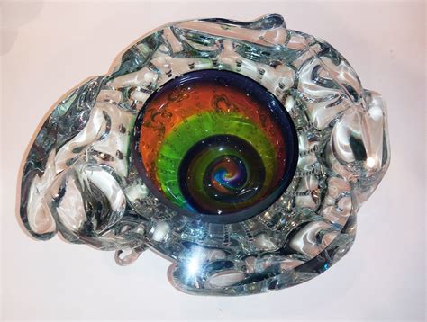 Zenith Gallery Art Glass Bowl By Leon Applebaum