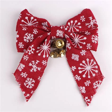Wire Edged Decorate Burlap Printed Luxury Ribbon 5063mm Christmas