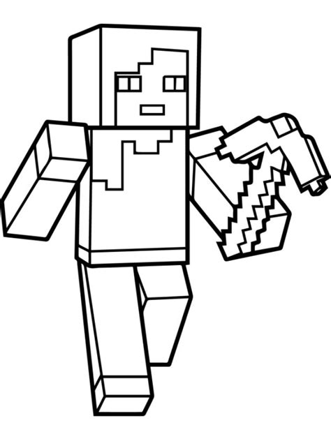 Minecraft Steve Coloring Page Funny Coloring Pages