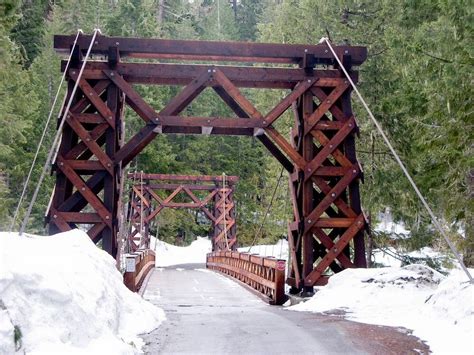 Longmire Bridges Peculiar Wooden Truss Suspension Spans The Nisqually