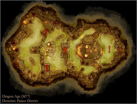 World Atlas Maps Main Areas Denerim Dragon Age Origins Game