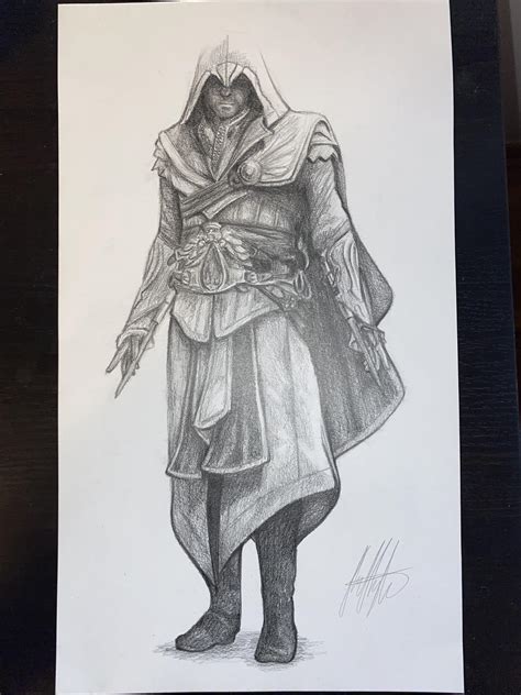 Pencil Drawing Of Ezio Auditore R Assassinscreed