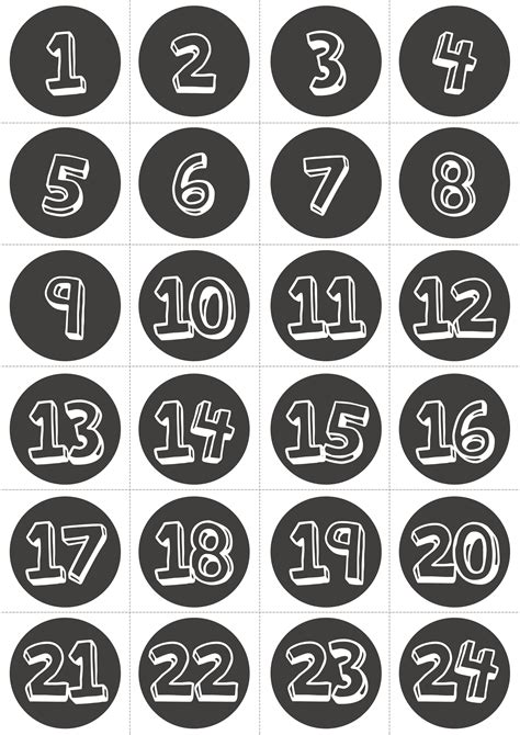 Tätige den kostenlosen download der rechnungsvorlage für microsoft word, für excel oder als beschreibbare pdf herunter, je nachdem mit welchem programm du lieber. Adventskalenderzahlen zum Ausdrucken oder Nachmalen ...