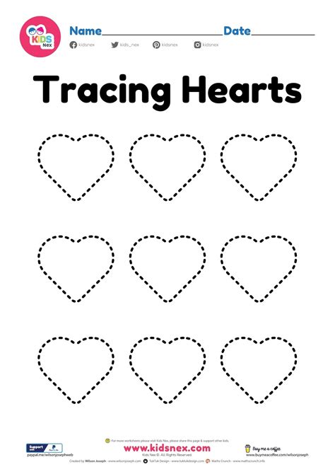 Trace Heart Worksheet