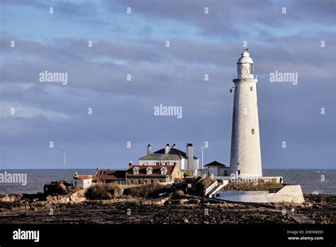 st mary s lighthouse whitley bay a seaside town in north tyneside tyne and wear england stock