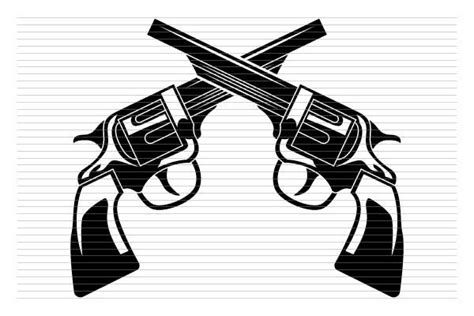 Crossed Gun Pistol Svg Graphic By Awspik Creative Fabrica