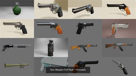 Gun Weapon Full Pack 3d Model Collection Cgtrader