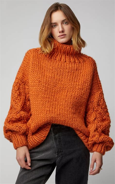 Orange Sweater Sueter Mujer Ropa Suéter Tejido