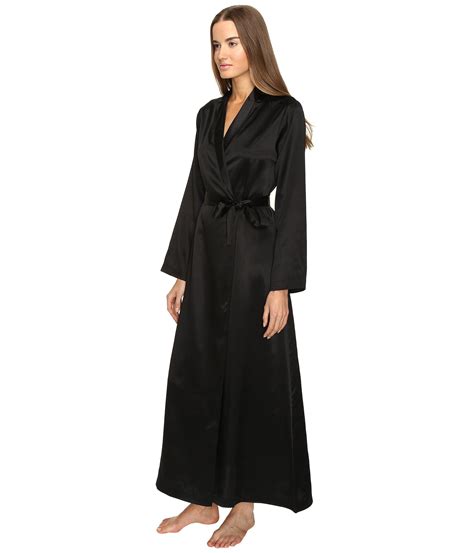 La Perla Silk Long Robe In Black Lyst