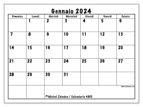 Calendario Gennaio Ds Michel Zbinden Ch