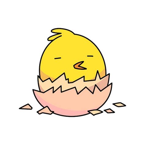 Premium Vector Little Chick Hatching From An Easter Egg Flat Vector