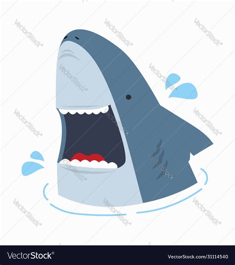 Cute Shark With Open Mouth Royalty Free Vector Image