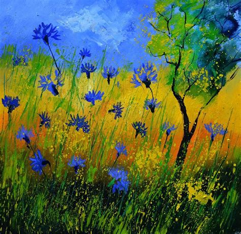 Flowers Painting Cornflowers By Pol Ledent Dipingere Idee