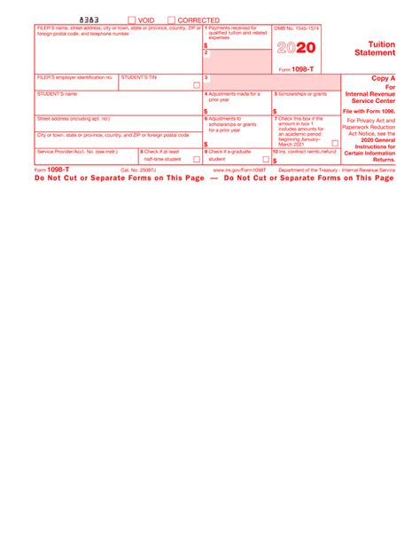 Boost Efficiency With Our Editable Form For 1098 T Form
