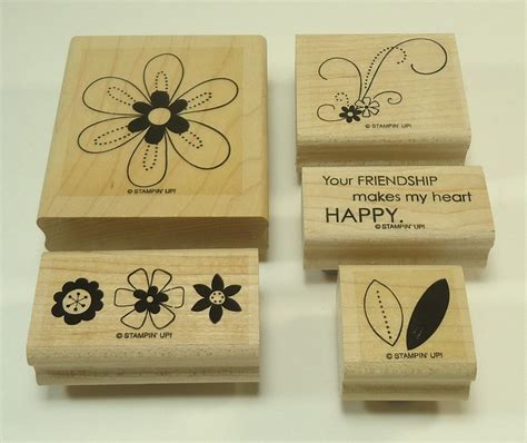 Friendship Blooms Wood Mounted Rubber Stamp Set From Stampin Etsy