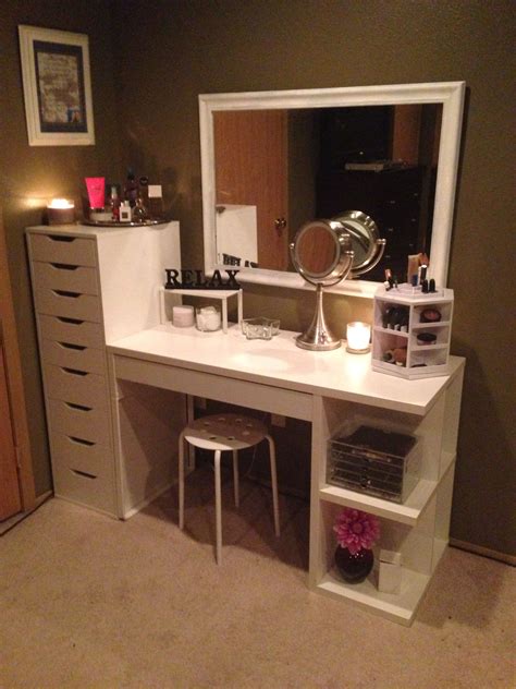 Not only ikea makeup vanity desk, you could also find another pics such as ikea micke makeup vanity, ikea vanity mirror, ikea alex vanity, ikea vanity diy, ikea linnmon desk. Makeup organization and storage. Desk and dresser unit ...