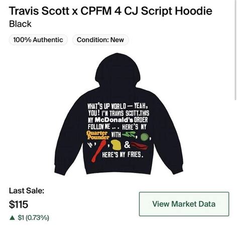 Travis Scott Mcdonalds Order Hoodie Black Size Depop
