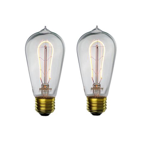 Bulbrite 40w Equivalent Amber Light St18 Dimmable Led Curved Filament
