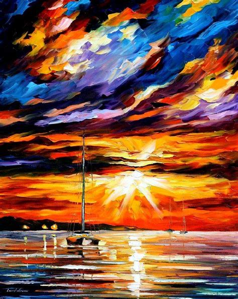Sunset Melody — Palette Knife Oil Painting On Canvas By Leonid Afremov