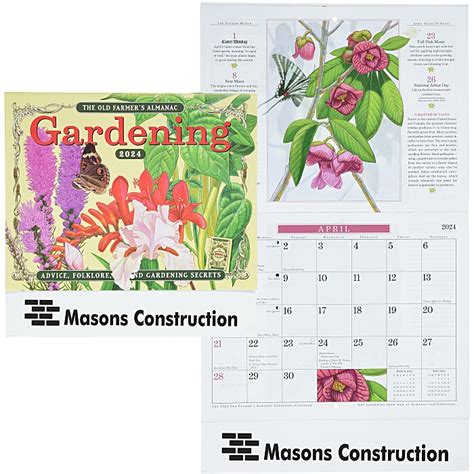 The Old Farmers Almanac Calendar Gardening Stapled