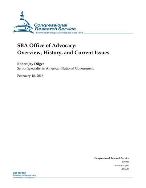 Pdf Sba Office Of Advocacy Overview History And Current