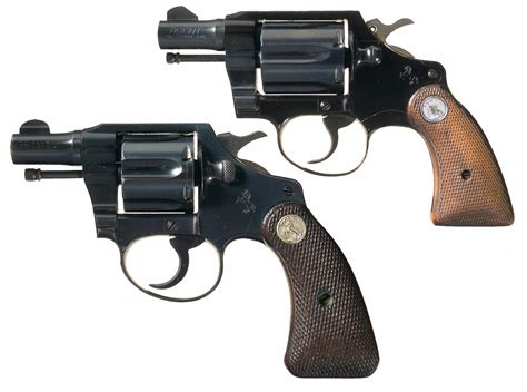 Two Colt Double Action Revolvers A Colt Agent Double Action Revolver